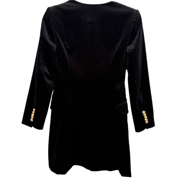 A.L.C Chelsea Velvet Jacket Mini Dress V neck in black with gold buttons size 6 - Picture 8 of 15